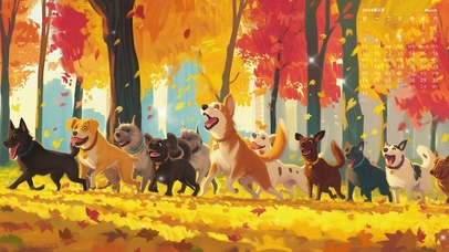 3月日历壁纸-汪汪队