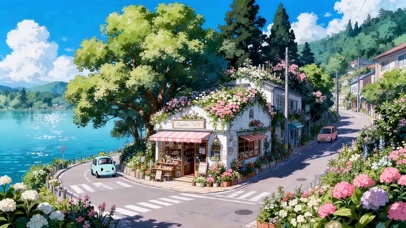 湖边绿色小镇
