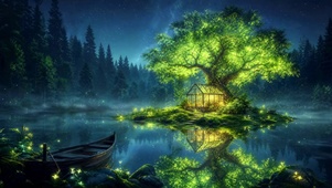 湖上灯火