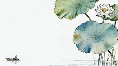 荷花小溪流水