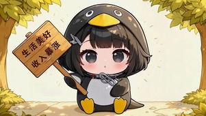 可爱Q版企鹅少女励志祝福