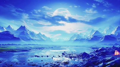 云雾缭绕唯美月夜