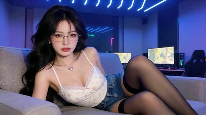 电竞可爱黑丝女孩