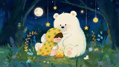夜晚小熊陪伴