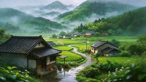烟雨入乡田