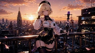 黄昏天台二次元美少女