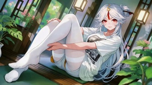 休闲窗边少女凝光
