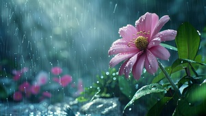 小粉菊细雨