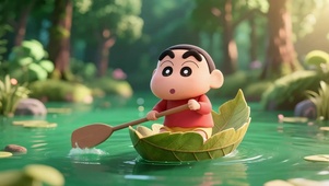 绿野夏日漂流中的小新