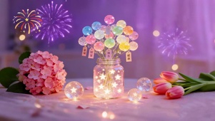 小清新梦幻许愿瓶