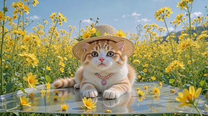 花田可爱萌橘猫