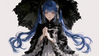 二次元撑伞女孩