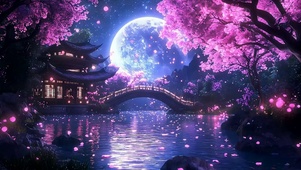 古风樱花树木