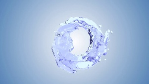 4K 高清 蓝色飞溅气泡