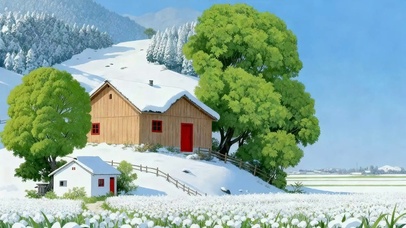 晴雪山居翠满庭