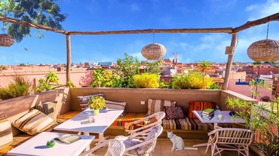 午间屋顶咖啡厅