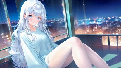 夜景窗边伊雷娜