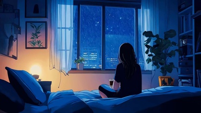 雨中房间孤单少女