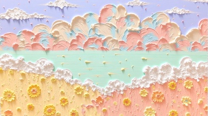 花漾云间温柔色彩的花田