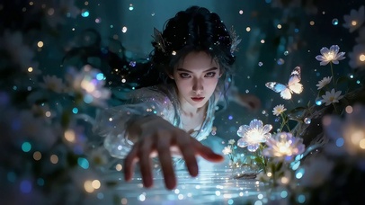 4K 萤花边暗境少女