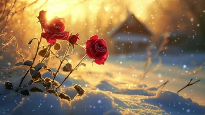 雪地玫瑰