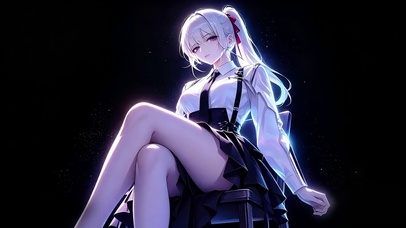 校服高马尾白发御姐