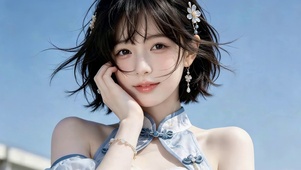 可爱短发女孩