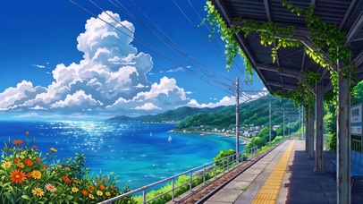 晴日海边车站