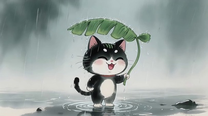 水墨雨天喵星人