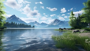 湖边