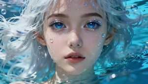 水境银蓝少女