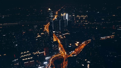 4K夜晚武汉城市夜景