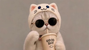 可爱奶茶猫咪