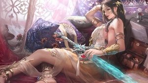 4k樱花女神插画