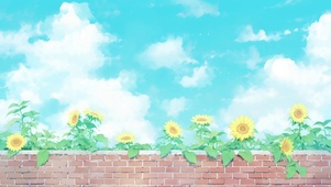 蓝天下的向日葵