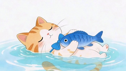 可爱摸鱼猫