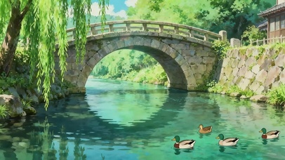 小桥流水人家和小鸭