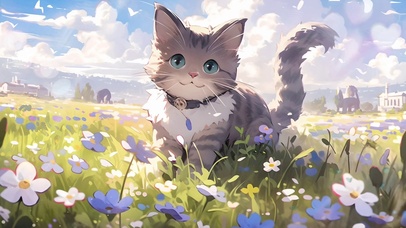 花卉猫咪
