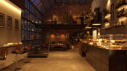 温馨面包咖啡房