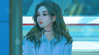 等公交车的女孩