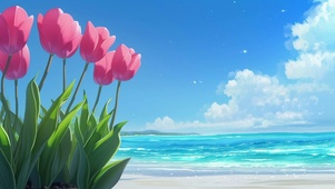 海边郁金香