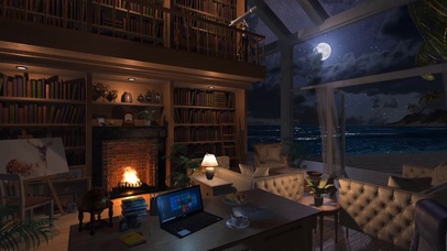 夜晚海滩工作氛围