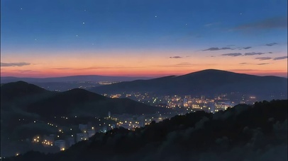 俯瞰夜晚城市全景