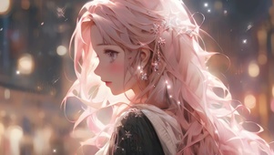 粉发少女