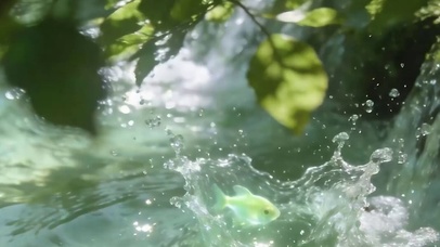 护眼水流带鱼屏