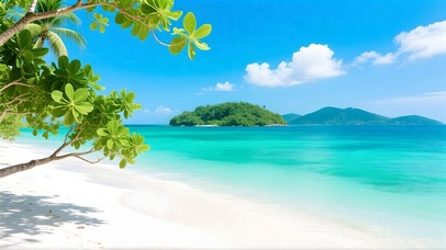 清新治愈大海沙滩