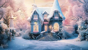 梦幻雪地小屋