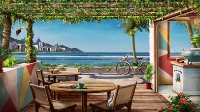 舒适的海滩咖啡馆