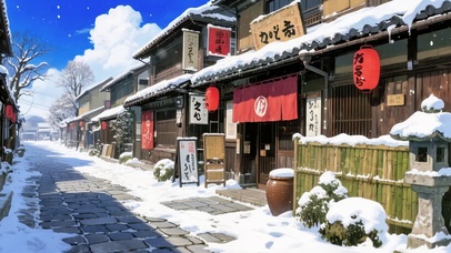 日式雪街