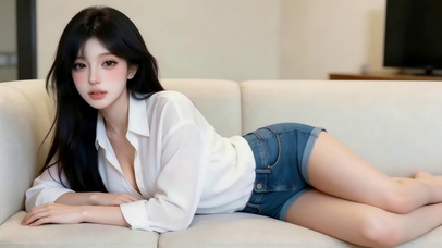沙发上清纯女孩